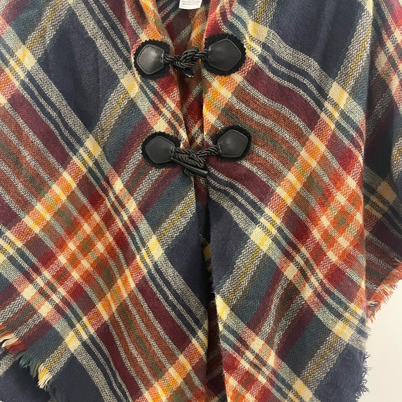 Mixit Multicolor Plaid Poncho - Picture 2 of 5